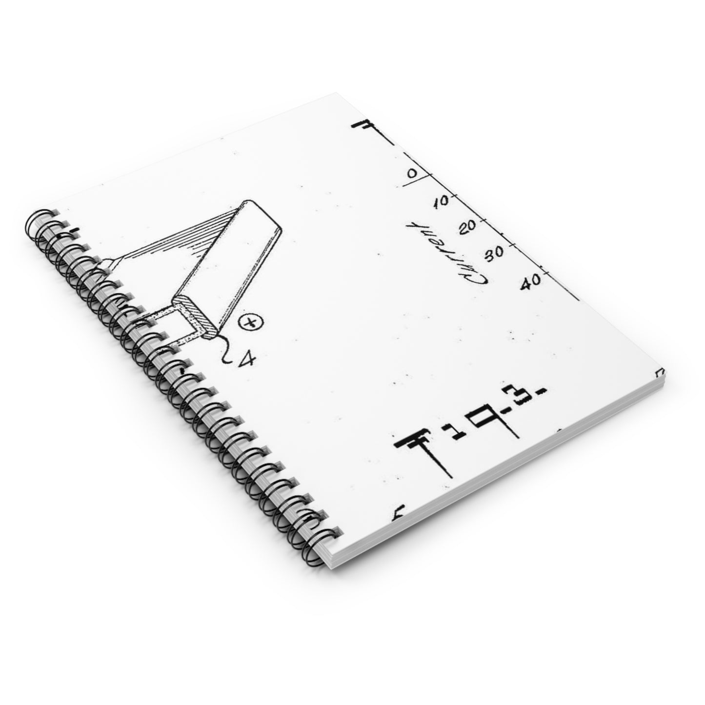 Patent drawing - Hiroshi Mori's first patented bifacial solar cell (1961) Public domain image Spiral Bound Ruled Notebook with Printed Cover