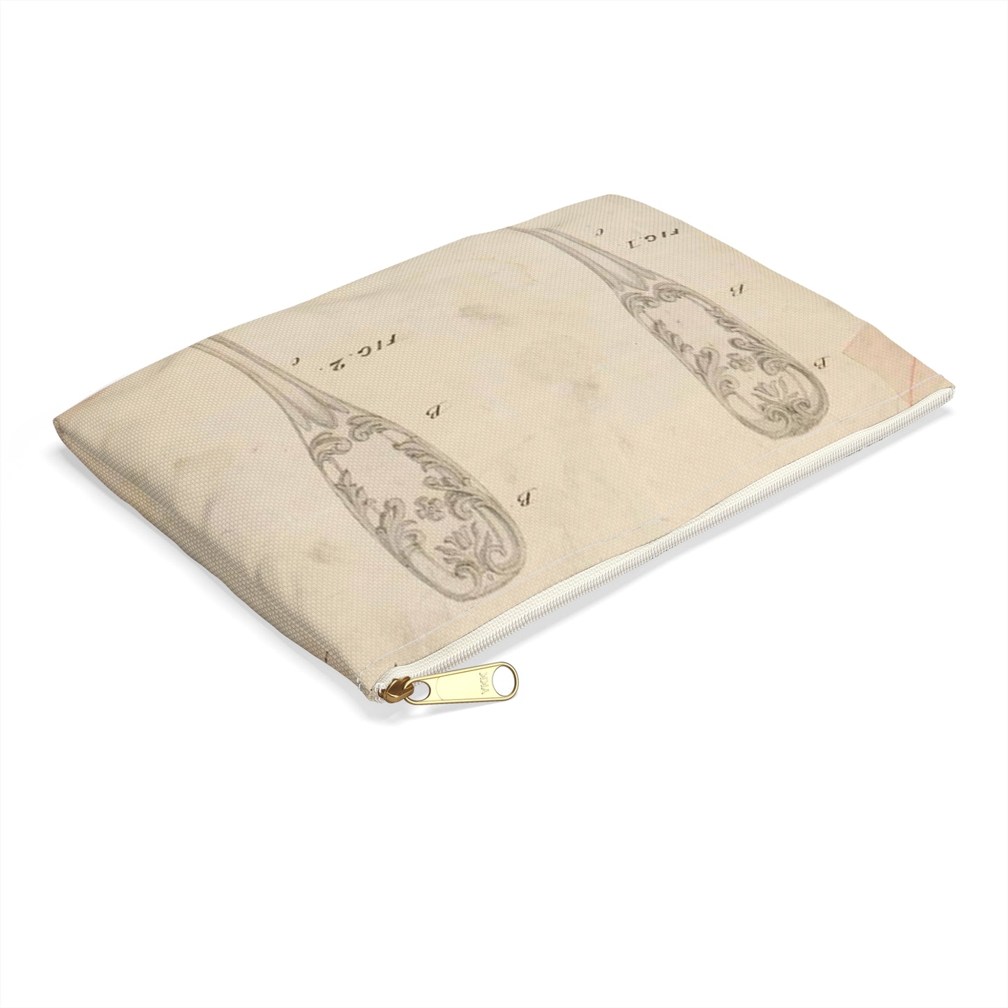 Patent drawing - Drawing of Design for Silver Forks Public domain image Large Organizer Pouch with Black Zipper