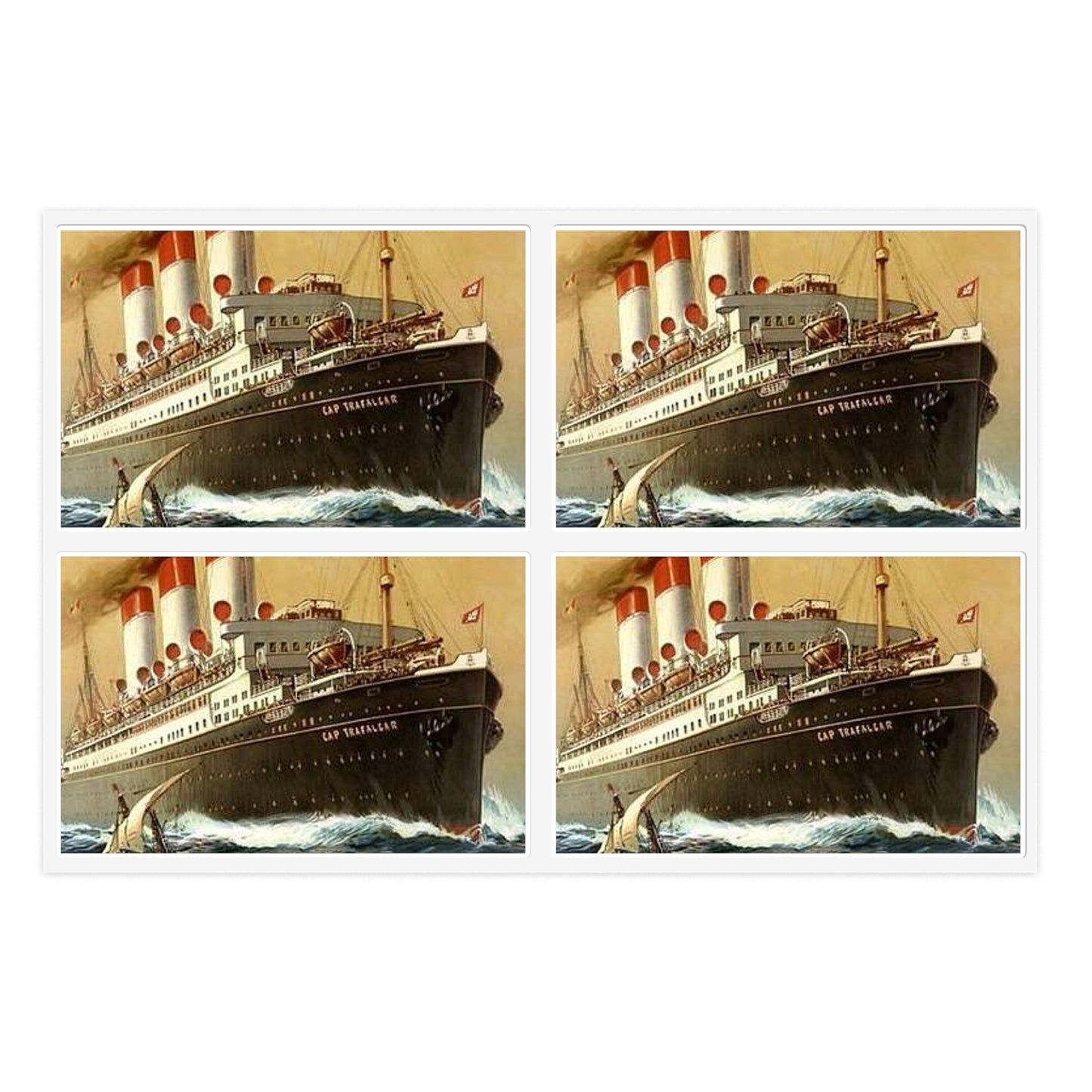 Dampfer Cap Trafalgar 1899 - Public domain image of a steam boat Laminated UV Protective Vinyl Stickers