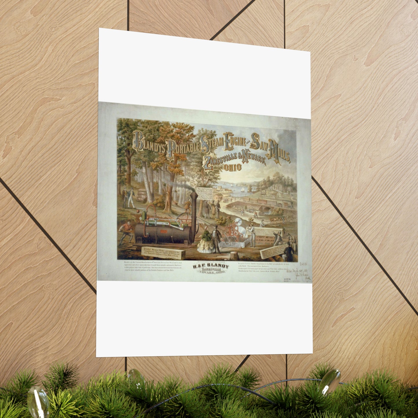 Blandy's portable steam engine and saw mills, Zanesville & Newark Ohio High Quality Matte Wall Art Poster for Home, Office, Classroom