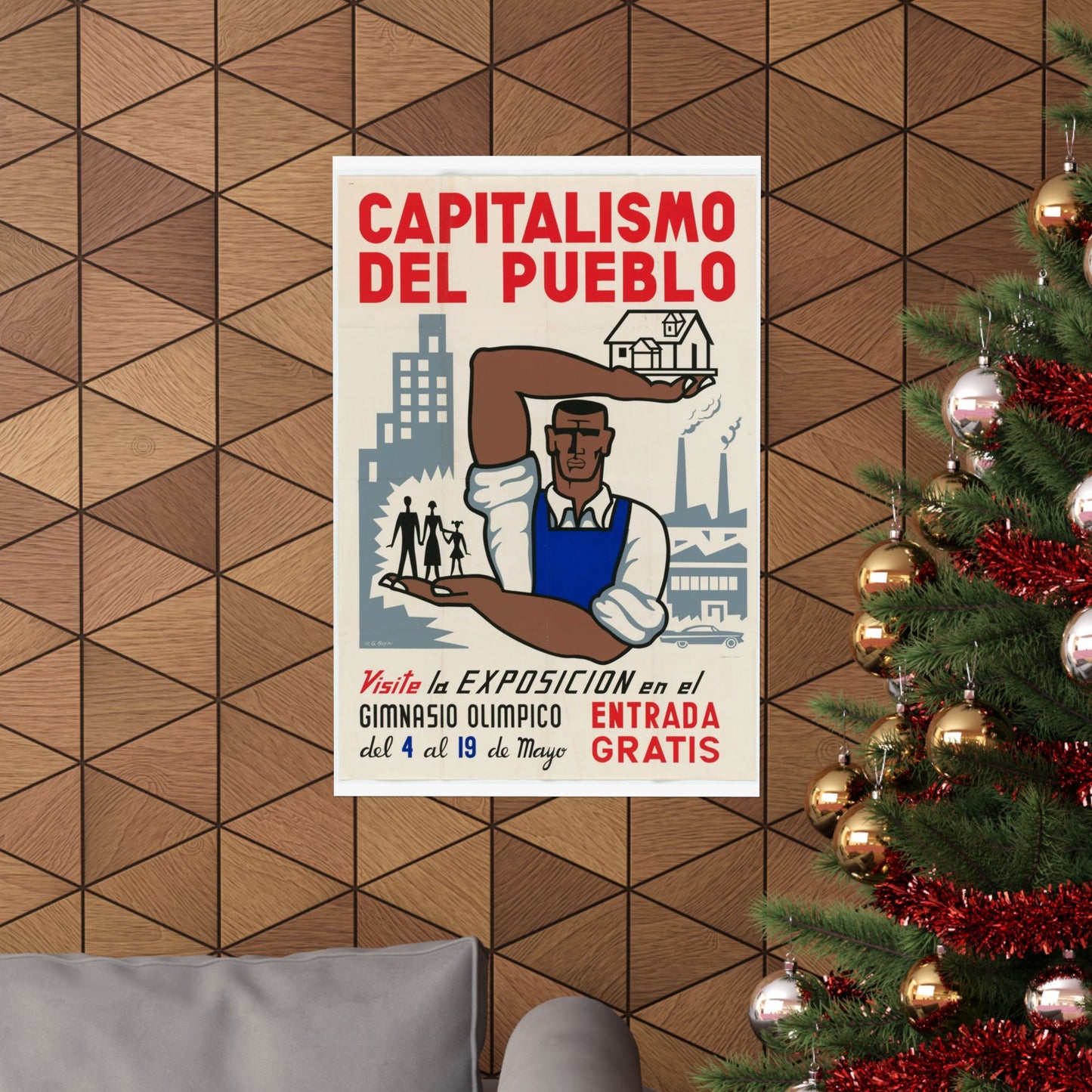 People's Capitalism Poster, United States information service propaganda High Quality Matte Wall Art Poster for Home, Office, Classroom