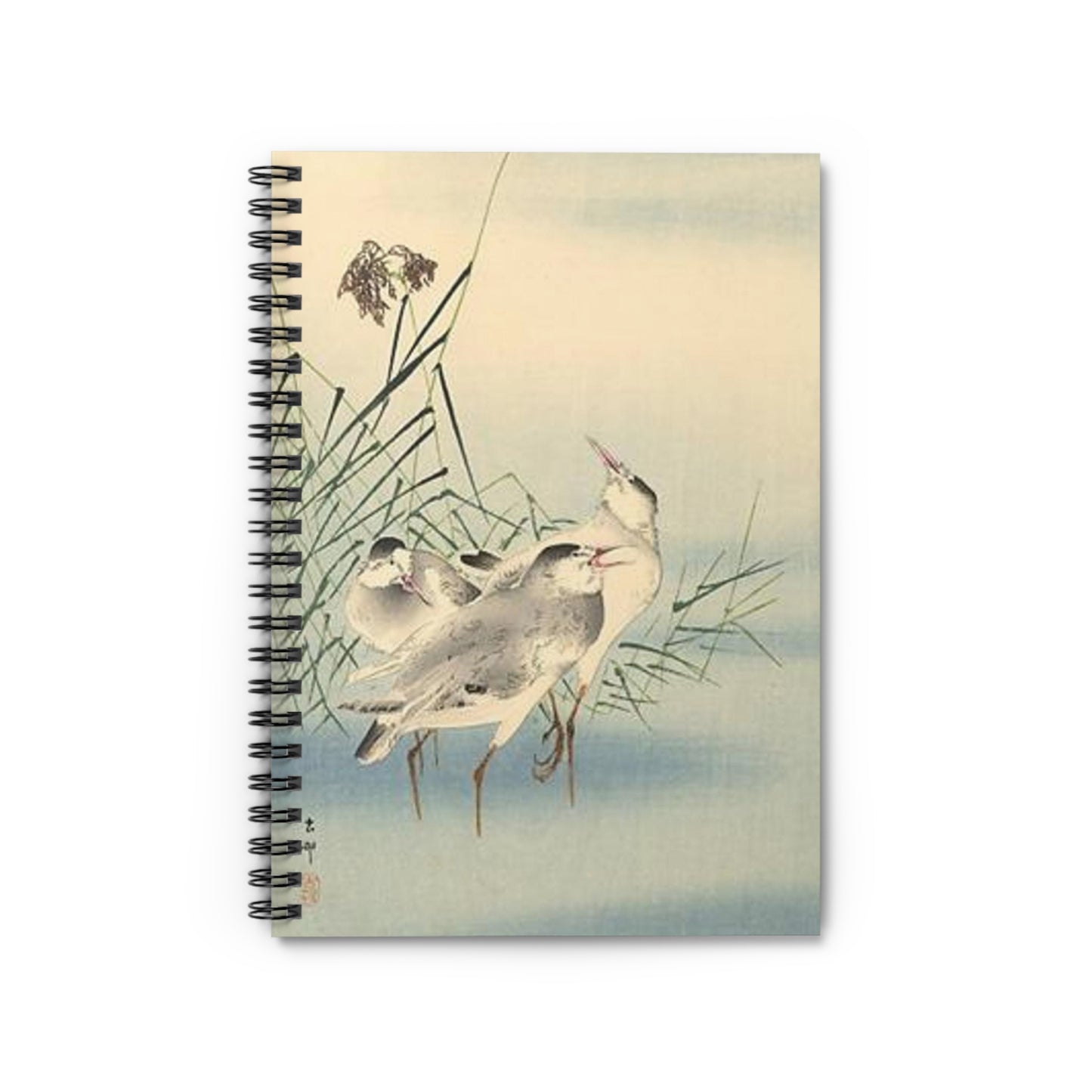 Koson - sandpipers, Ohara Koson Spiral Bound Ruled Notebook with Printed Cover