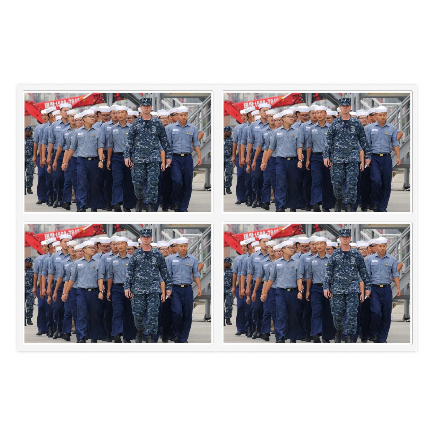 Petty Officer 1st Class Jerry Foltz escorts Republic Laminated UV Protective Vinyl Stickers