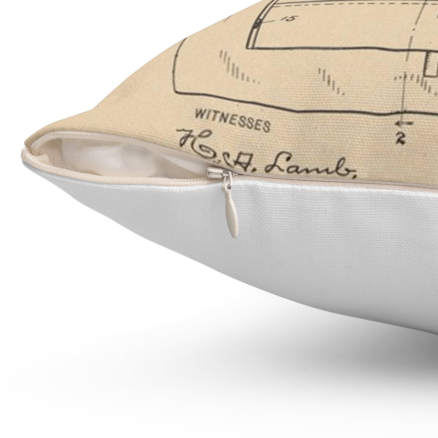 Patent Drawing of Engine - for a Window Blind Public domain image Decorative Accent Square Pillow