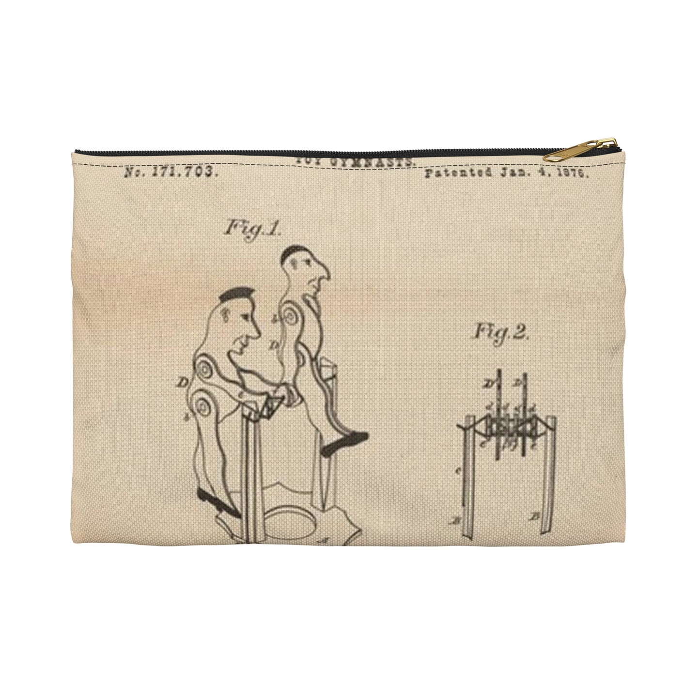Patent drawing - for a Toy Gymnast Public domain image Large Organizer Pouch with Black Zipper