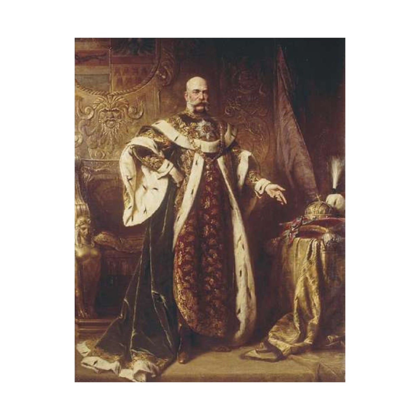Franz Josef I as Sovereign of the RHOStSte by Gyula Benczur 1894 High Quality Matte Wall Art Poster for Home, Office, Classroom
