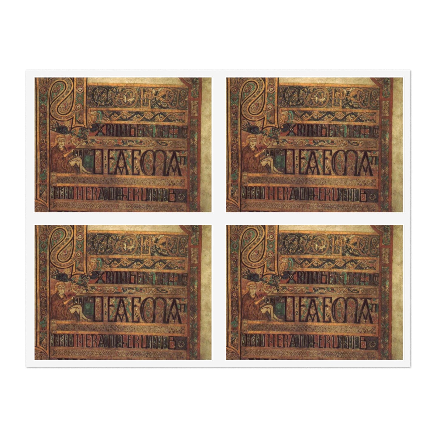 Book of Kells: KellsFol008rBrevCausMatt Laminated UV Protective Vinyl Stickers