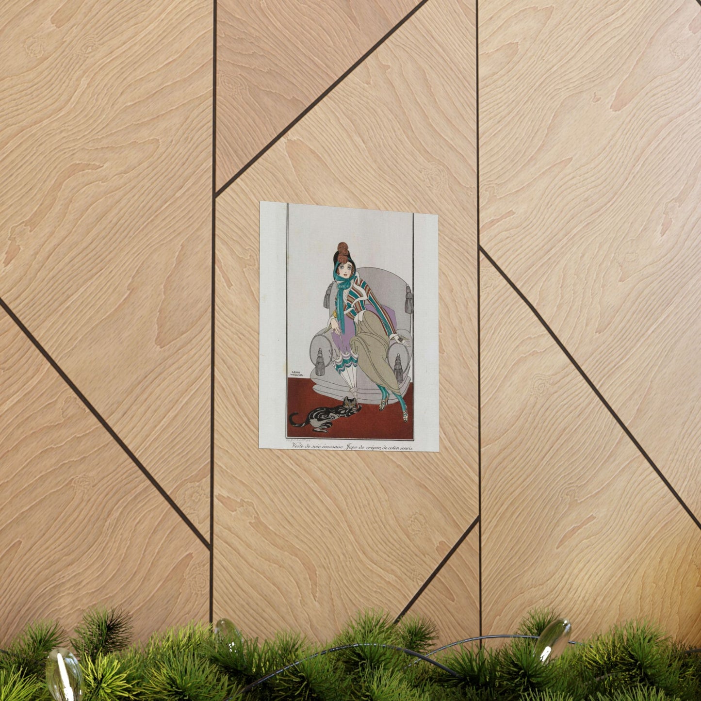 Jacket and skirt (Veste de soie écossaise. Jupe de crépon de coton souris) (CBL WEp 0946) High Quality Matte Wall Art Poster for Home, Office, Classroom