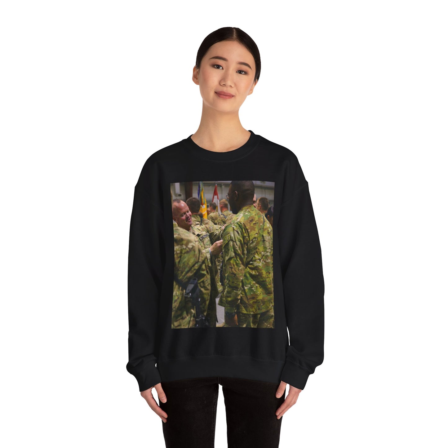 U.S. Army Lt. Col. Jason Hancock serving with 3rd Squadron, Black Heavy Blend Adult Crew Neck SweatShirt