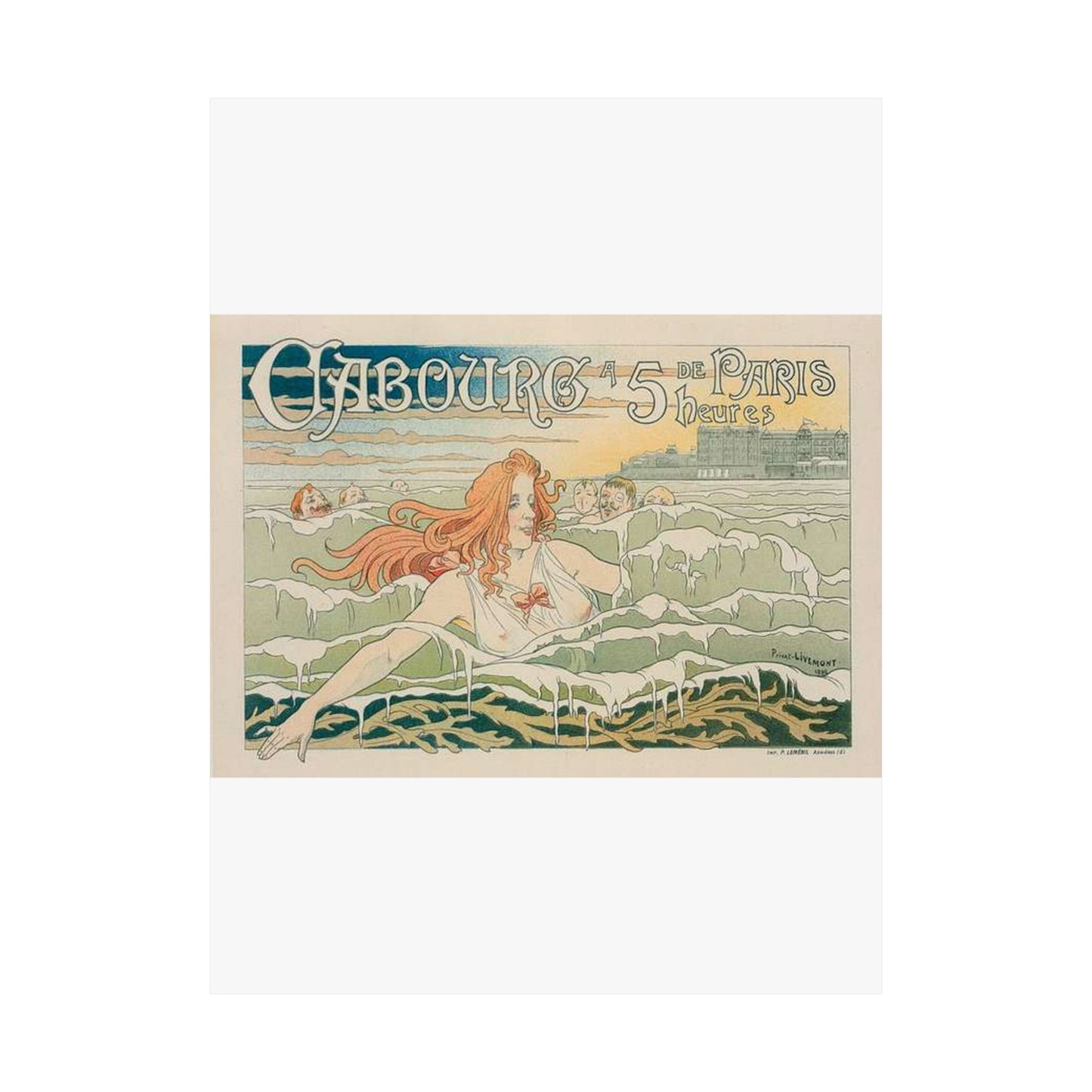Affiche belge pour le "Casino de Cabourg". High Quality Matte Wall Art Poster for Home, Office, Classroom