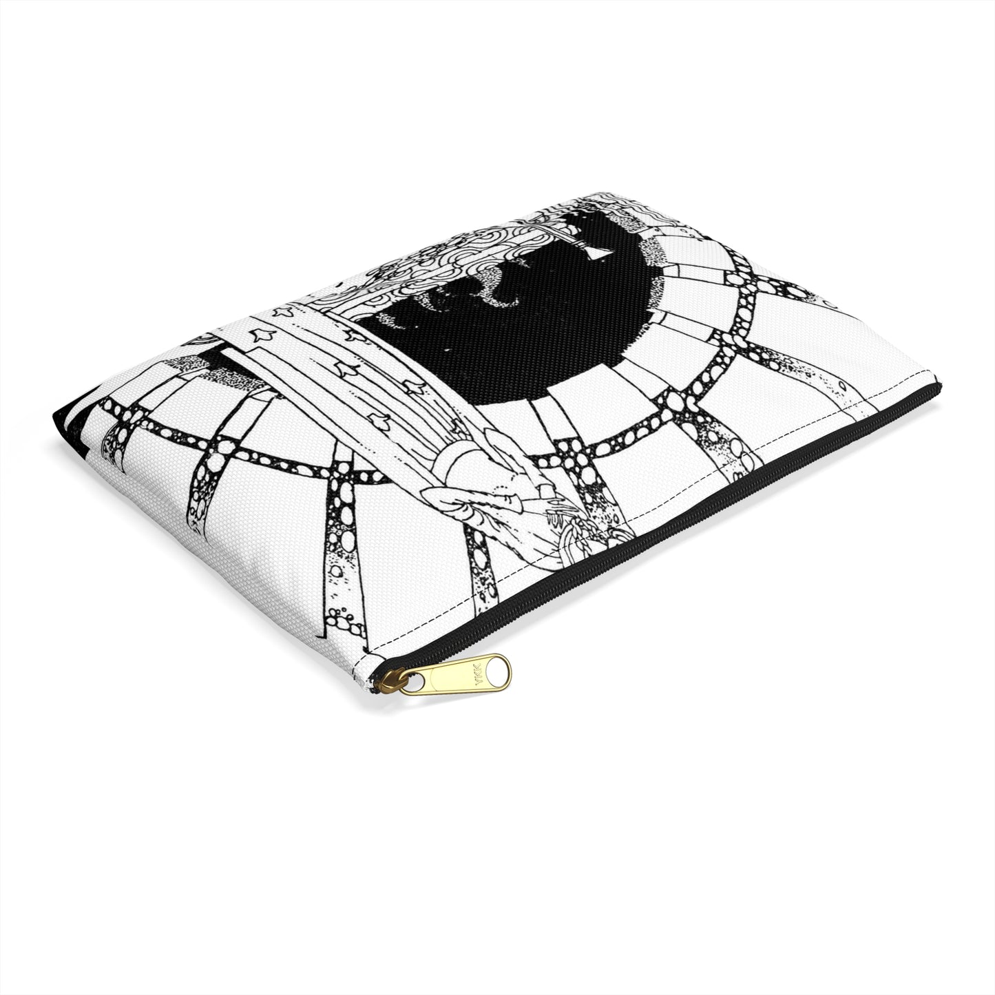 Old french fairy tales 0182 - Art nouveau public domain image Large Organizer Pouch with Black Zipper
