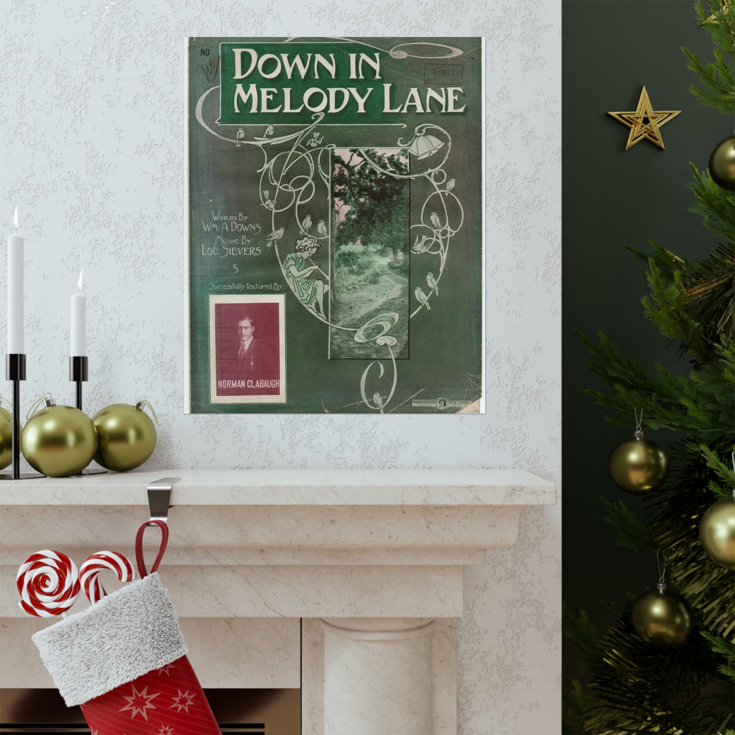 Down in melody lane - Public domain American sheet music High Quality Matte Wall Art Poster for Home, Office, Classroom