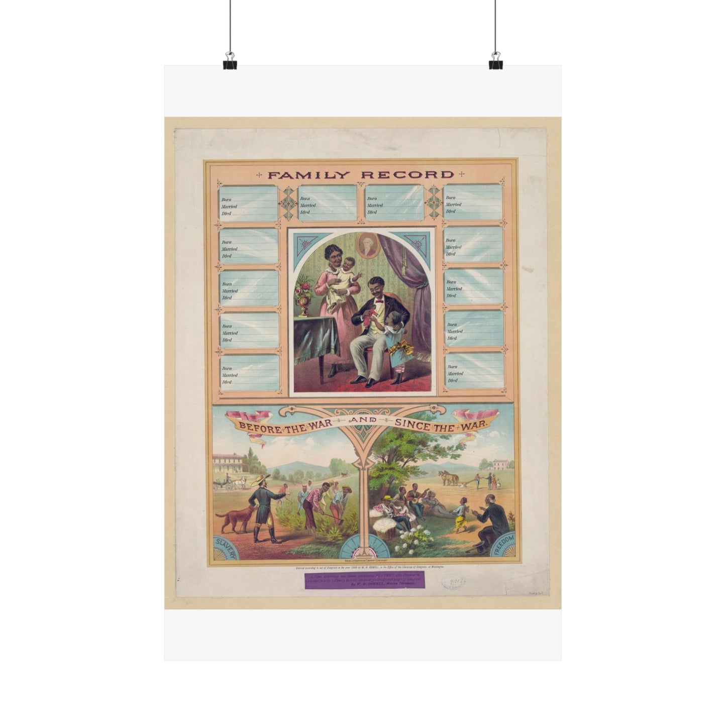 Family record. Before the war and since the war / Krebs Lithographing Company, Cincinnati. High Quality Matte Wall Art Poster for Home, Office, Classroom