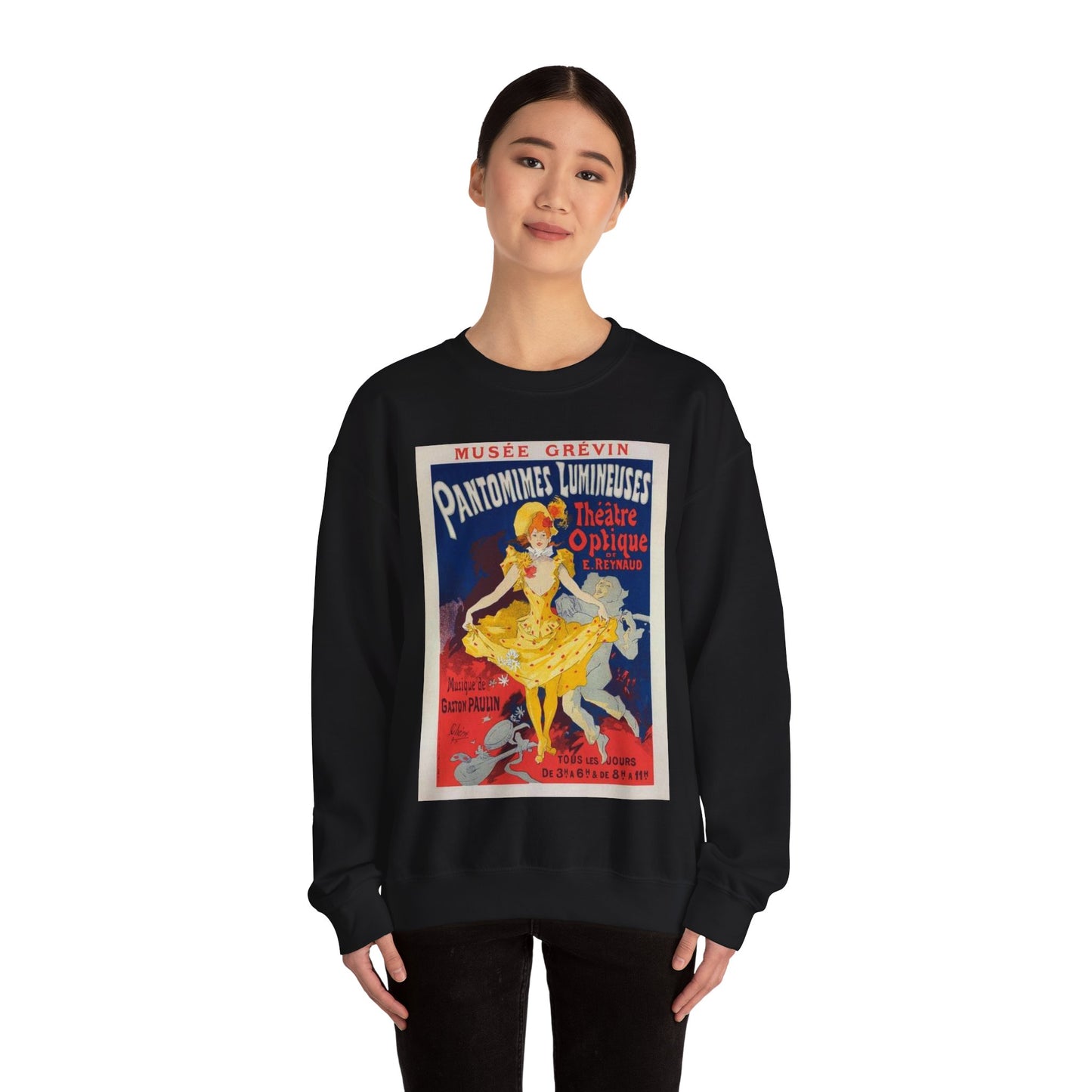 Affiche pour le Musée Grévin, "Pantomimes lumineuses". Black Heavy Blend Adult Crew Neck SweatShirt