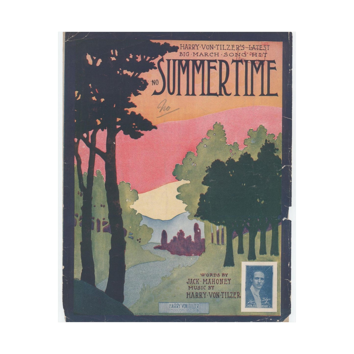 Summertime, musical notation - Public domain American sheet music High Quality Matte Wall Art Poster for Home, Office, Classroom