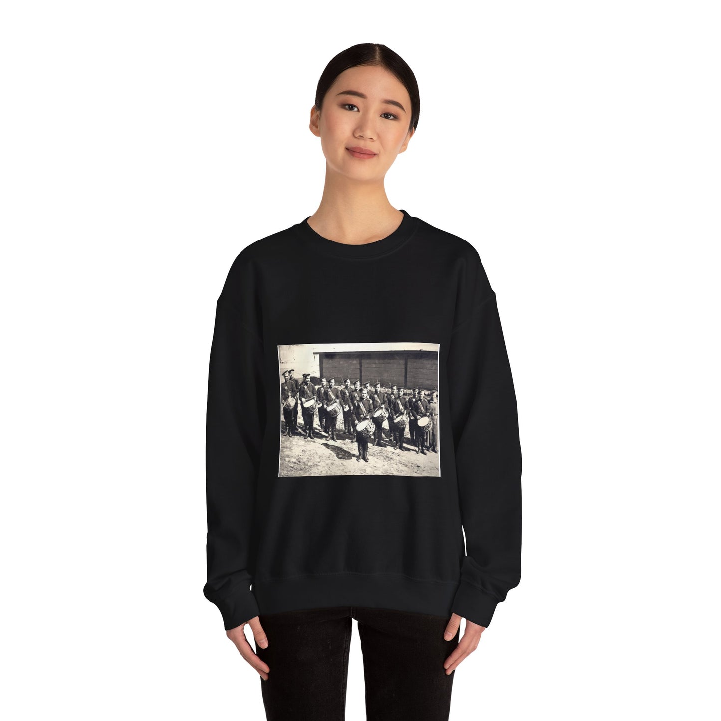 Vladimir, Vokzalnaya Street. A platoon of drummers 10 of the Little Russian Grenadier Regiment. Black Heavy Blend Adult Crew Neck SweatShirt