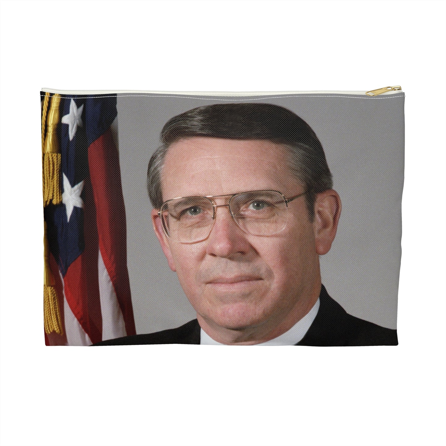 Portrait: US Navy (USN) Captain (CAPT) Charles A. Hougland (uncovered) Large Organizer Pouch with Black Zipper