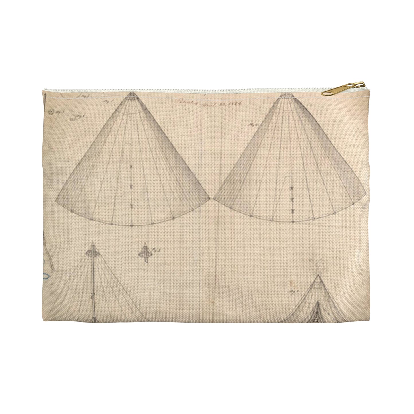 Patent drawing - Drawing of Improvement in Tents Public domain image Large Organizer Pouch with Black Zipper