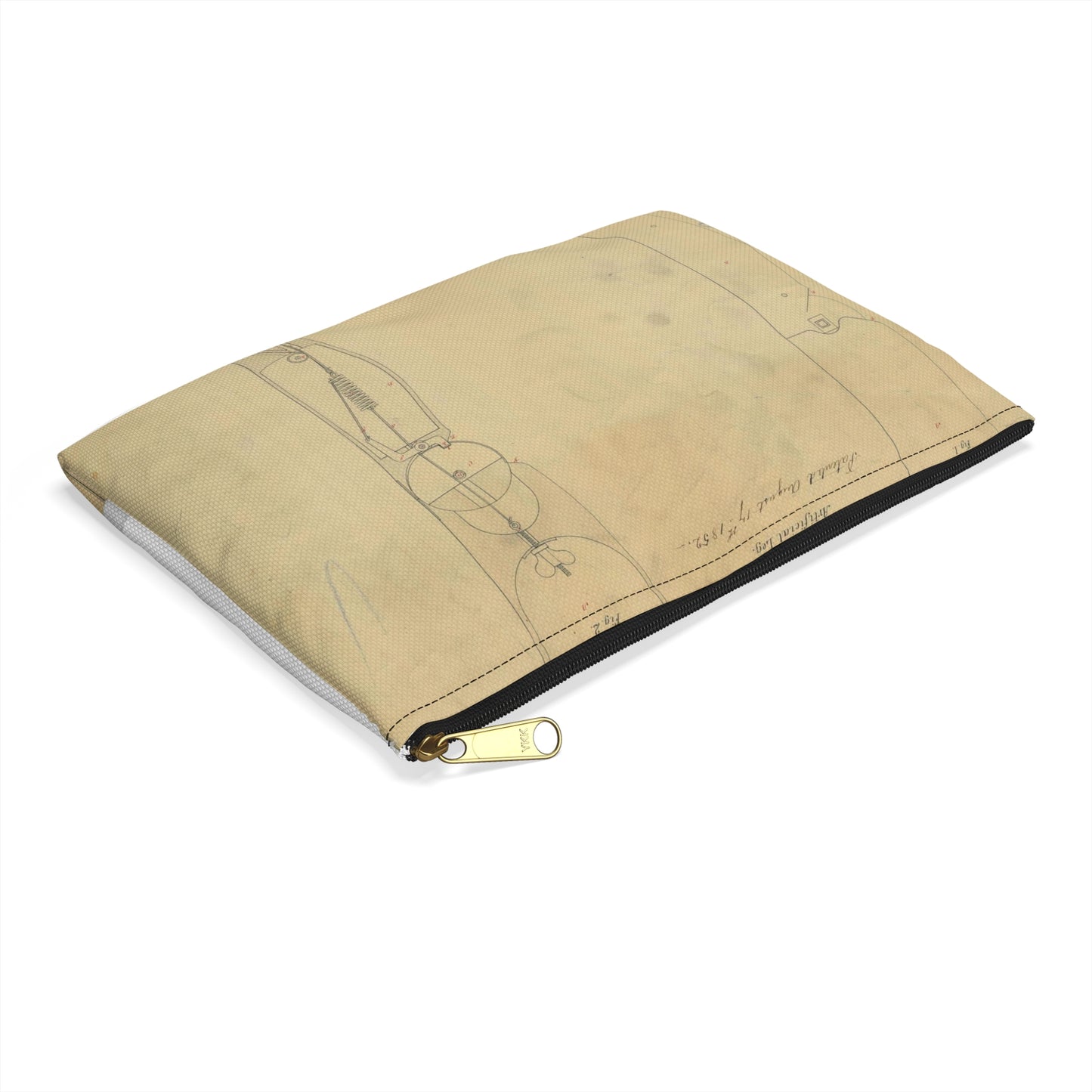 Patent drawing - for Jonathan Russell's Artificial Leg Public domain image Large Organizer Pouch with Black Zipper
