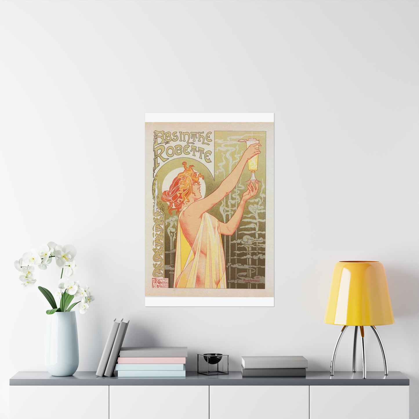 Affiche belge pour l' "Absinthe Robette". High Quality Matte Wall Art Poster for Home, Office, Classroom