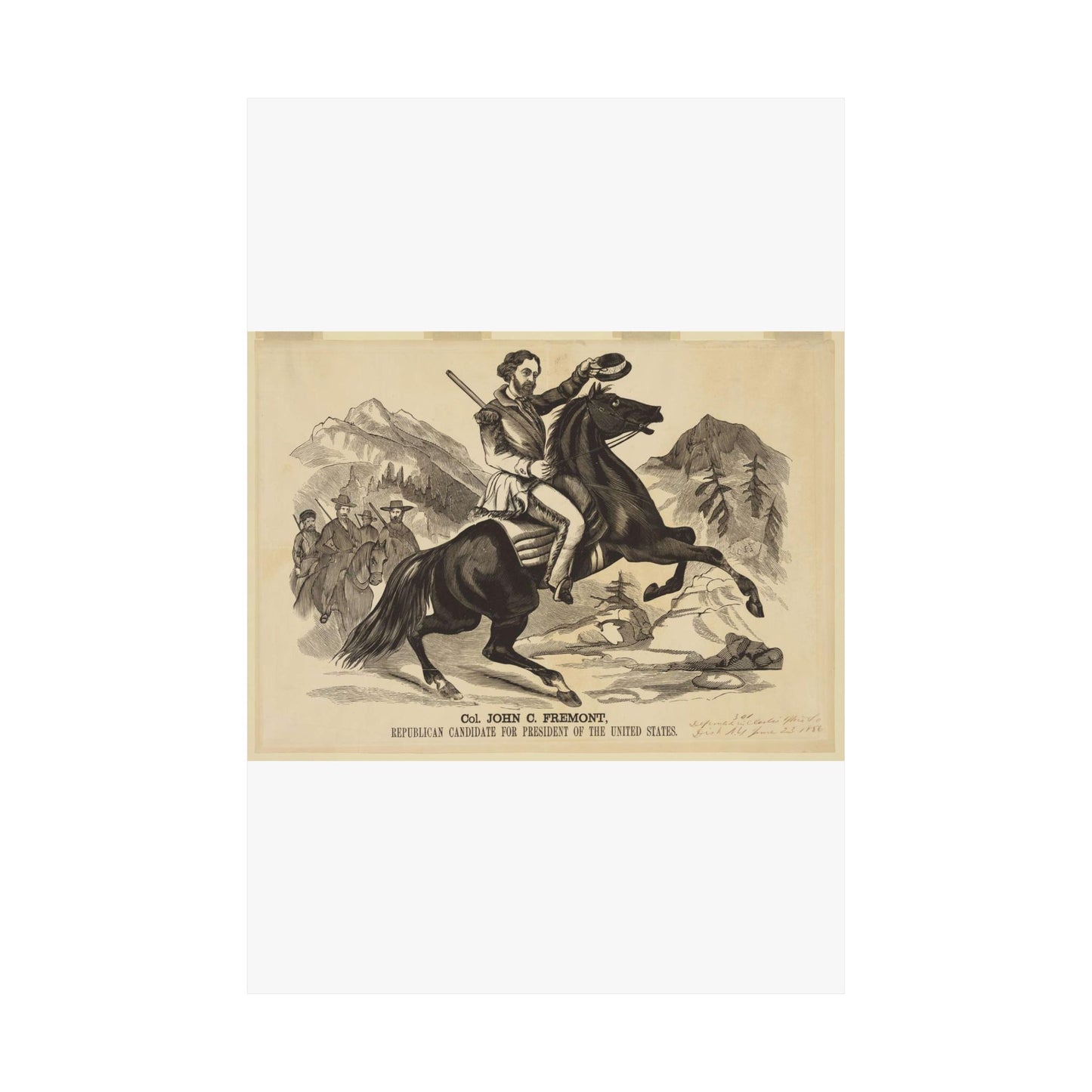 Col. John C. Fremont, Republican candidate for the President of the United States High Quality Matte Wall Art Poster for Home, Office, Classroom