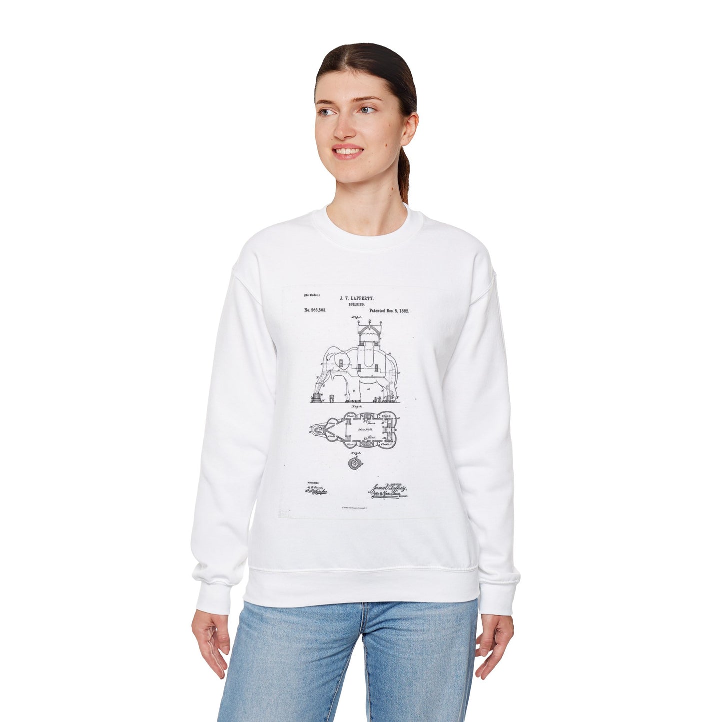 Patent Drawing of Engine - Lucy-USpatent268503 1882 Public domain image White Heavy Blend Adult Crew Neck SweatShirt