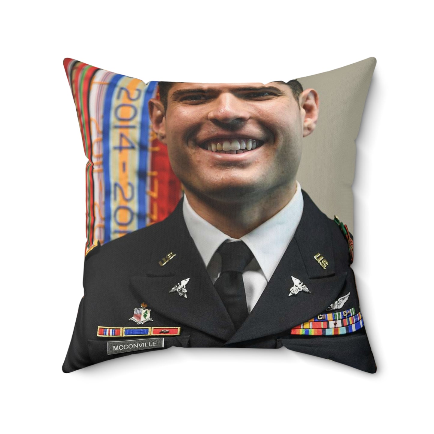 Cpt. Ryan McConville poses for a photo during his promotion Decorative Accent Square Pillow