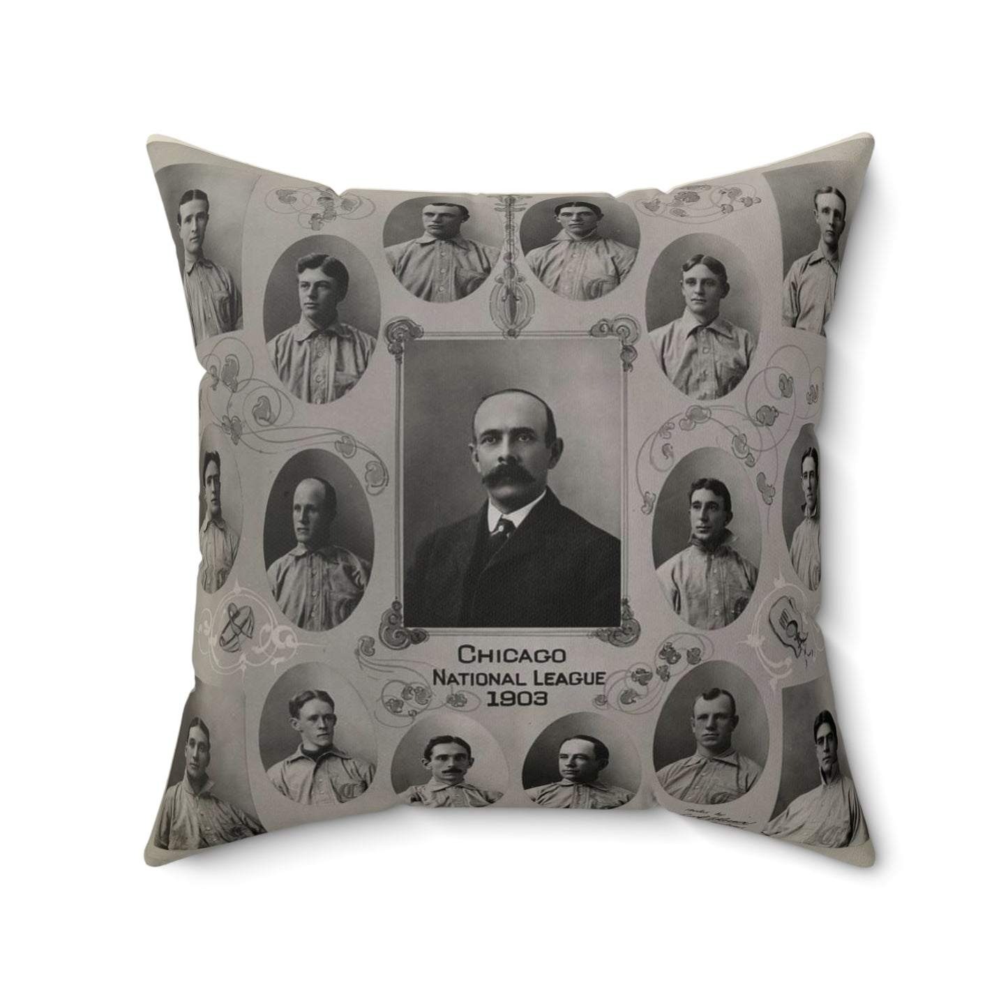 1903 Chicago Cubs portraits Decorative Accent Square Pillow