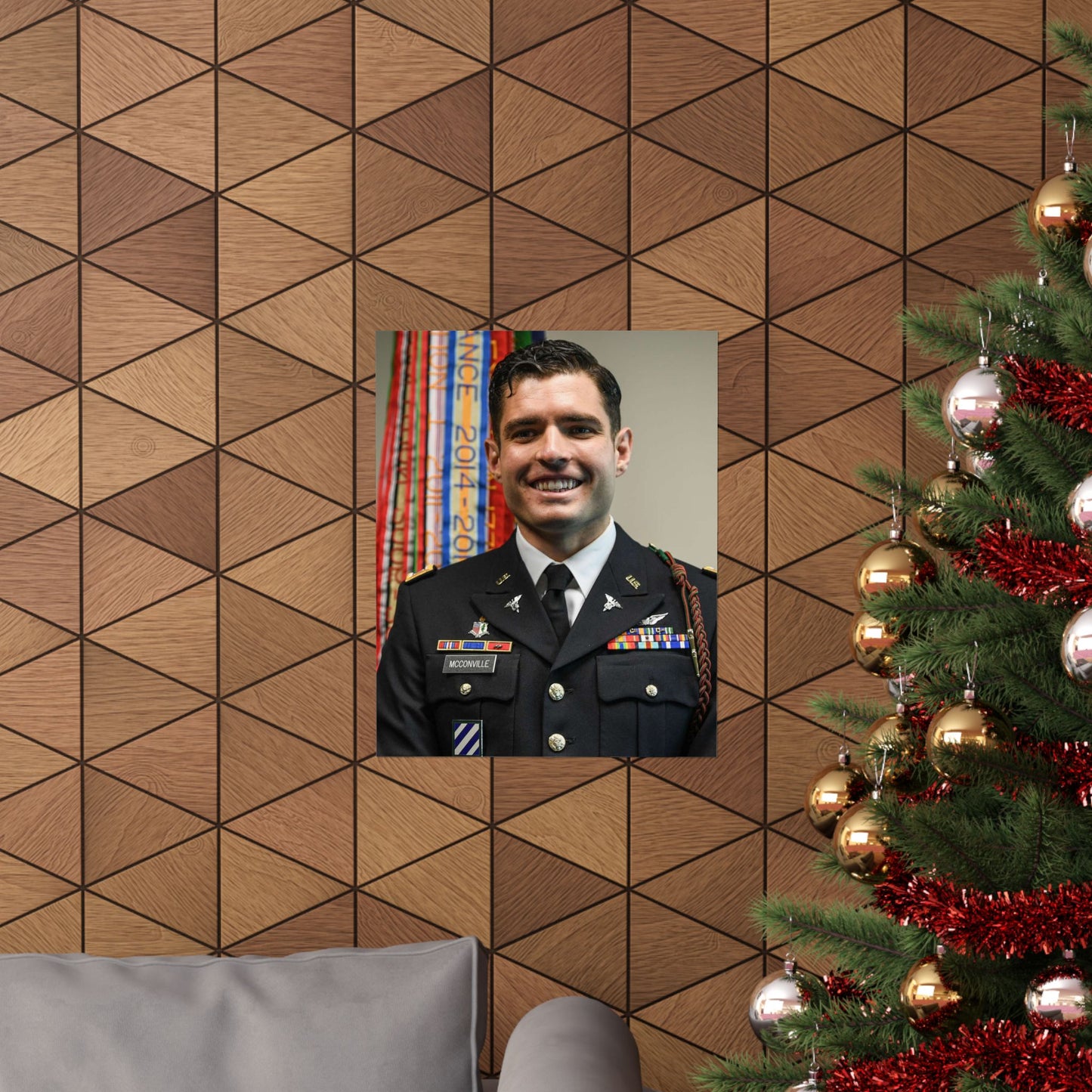 Cpt. Ryan McConville poses for a photo during his promotion High Quality Matte Wall Art Poster for Home, Office, Classroom