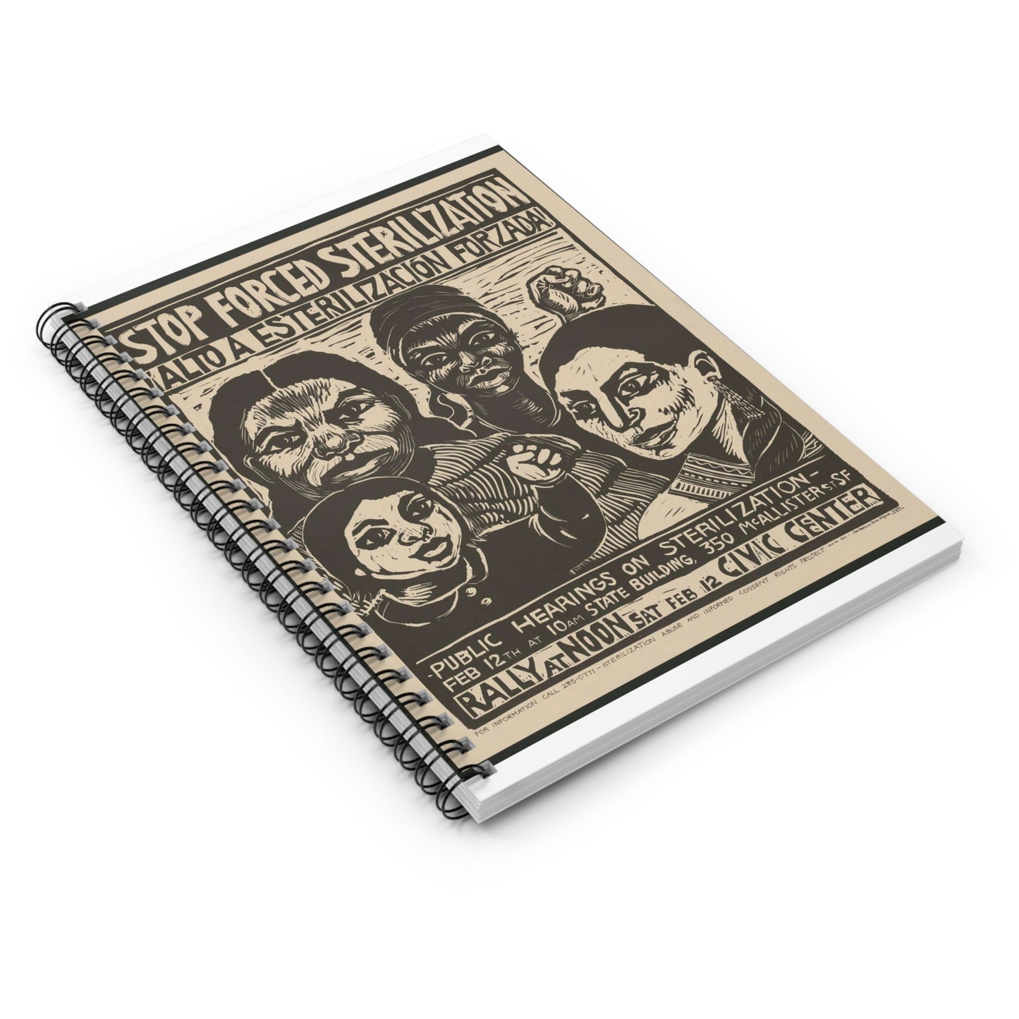 Stop forced sterilization - American Art Poster Spiral Bound Ruled Notebook with Printed Cover