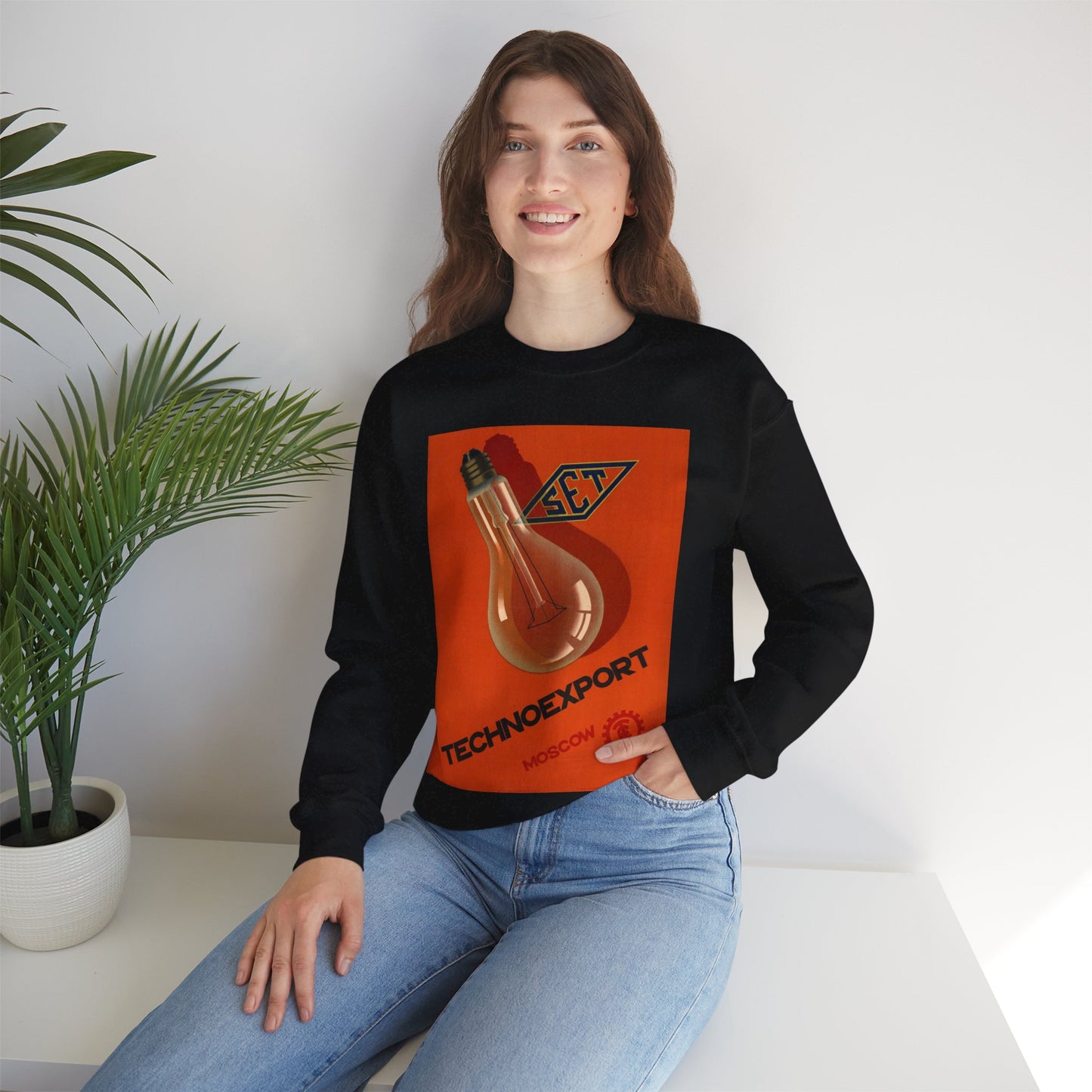 Technoexport. Moscow, Art Deco Poster Black Heavy Blend Adult Crew Neck SweatShirt