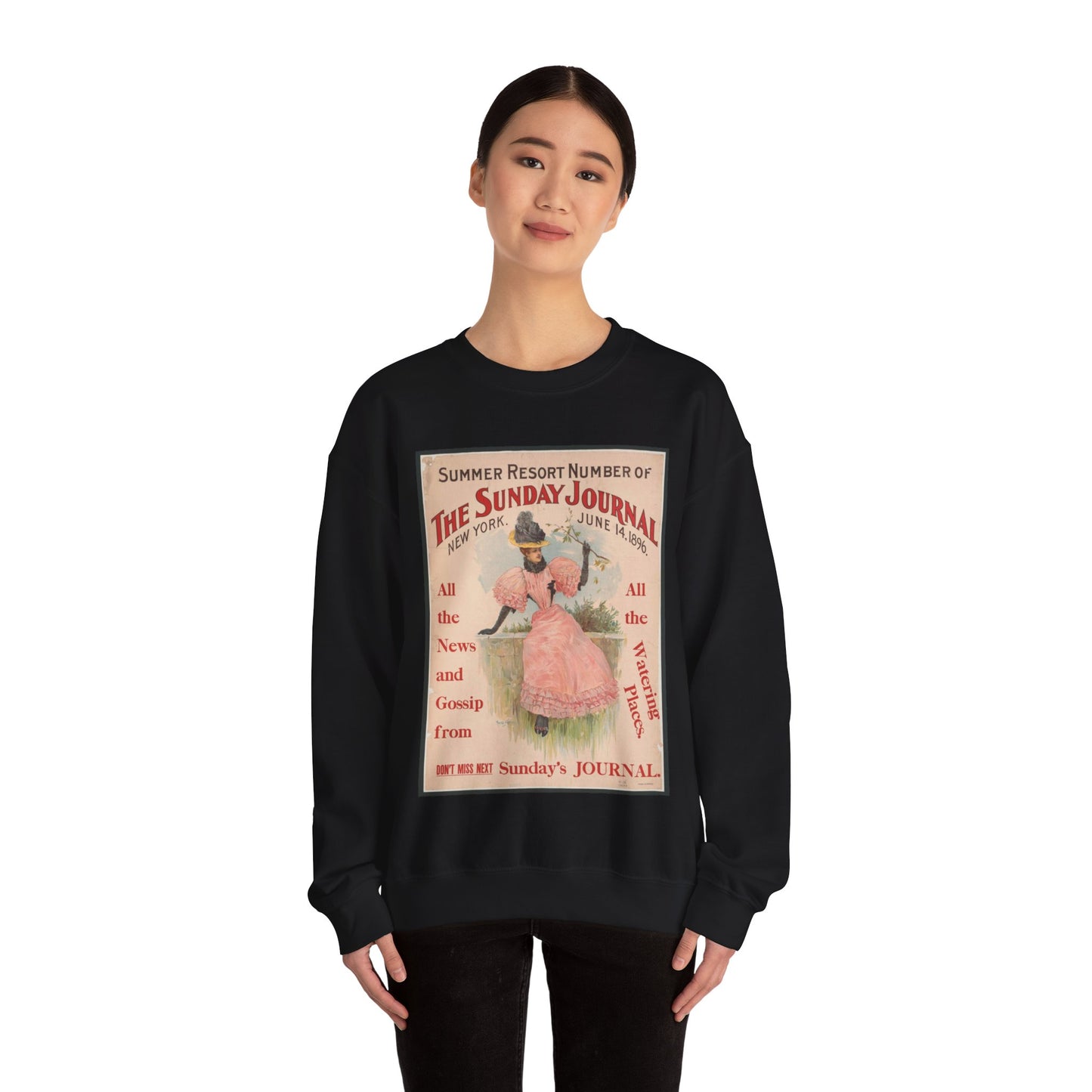 Summer resort number of The Sunday Journal, New York, June 14, 1896 ... Archie Gunn Black Heavy Blend Adult Crew Neck SweatShirt