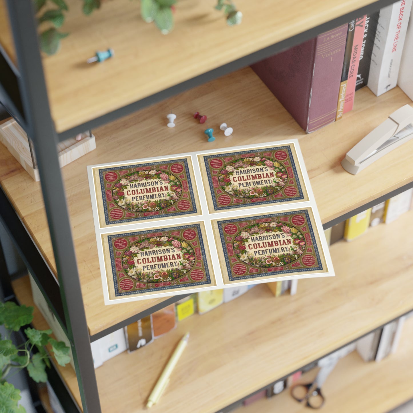 Harrison's Columbian perfumery / Designed and drawn on stone by Alphonse Bigot. Laminated UV Protective Vinyl Stickers