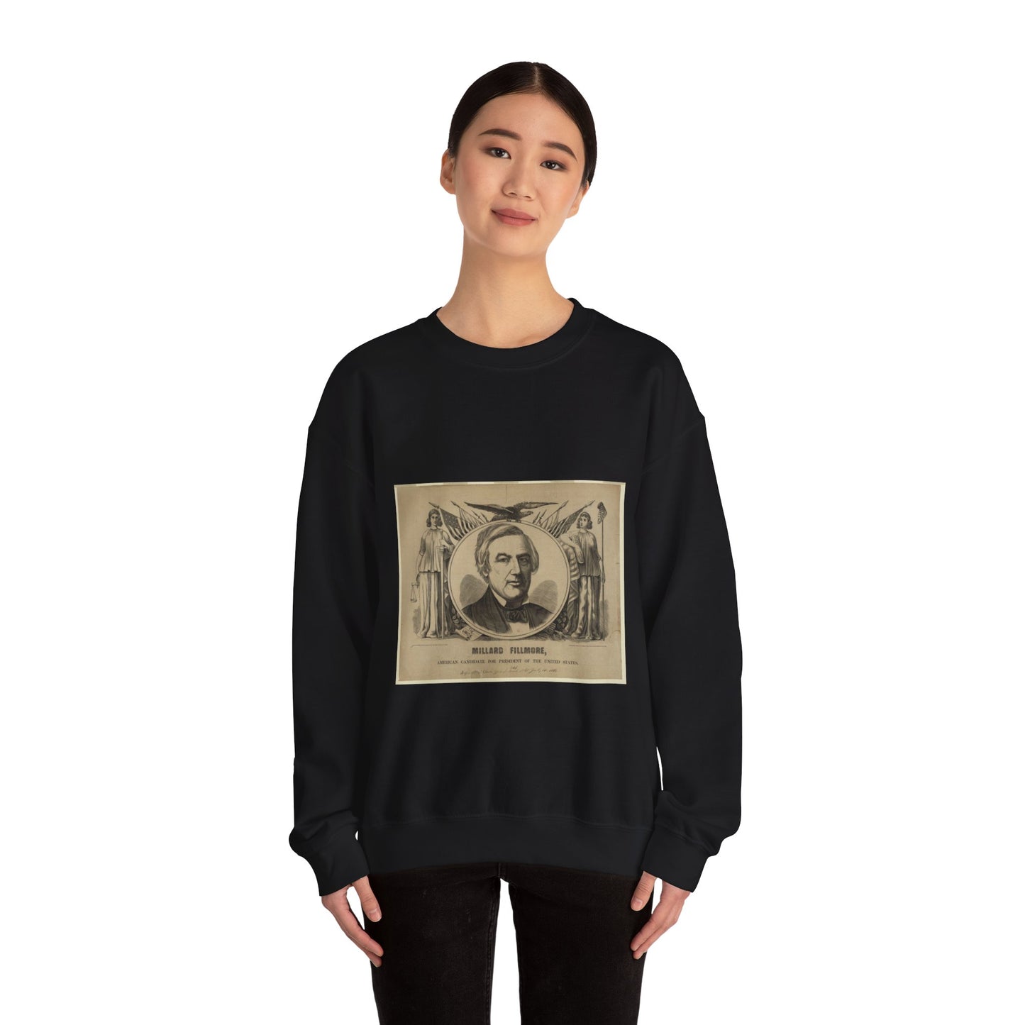 Millard Fillmore, American candidate for president of the United States Black Heavy Blend Adult Crew Neck SweatShirt