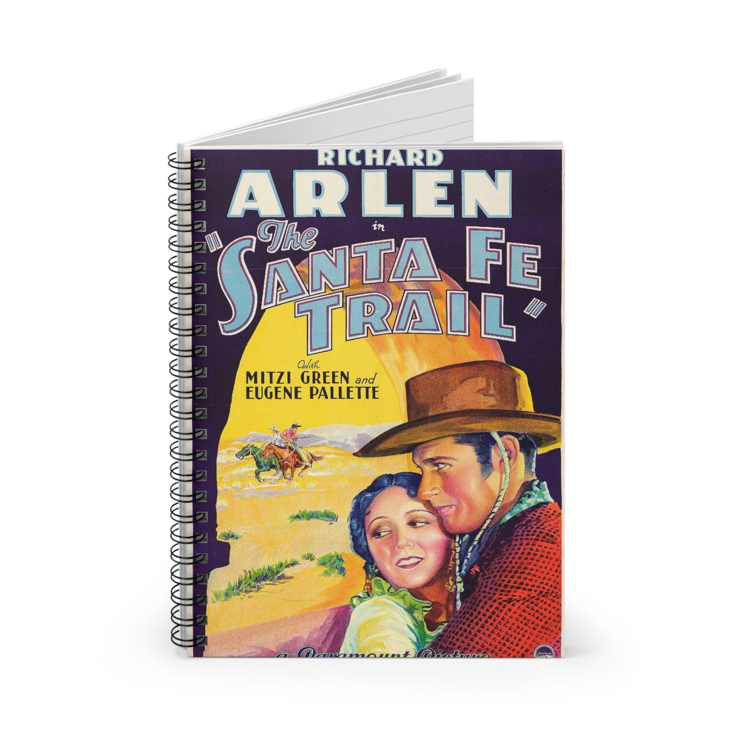 Santa Fe Trail poster, Art Deco Poster Spiral Bound Ruled Notebook with Printed Cover