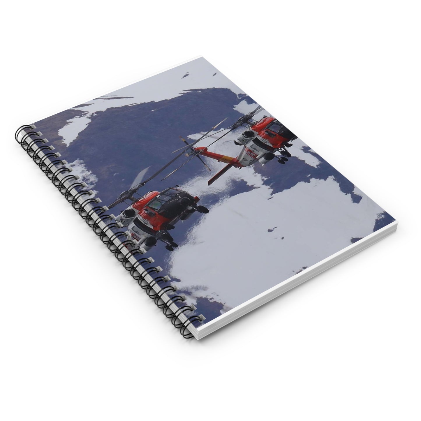 Two Coast Guard Air Station Sitka MH-60 Jayhawk helicopter Spiral Bound Ruled Notebook with Printed Cover