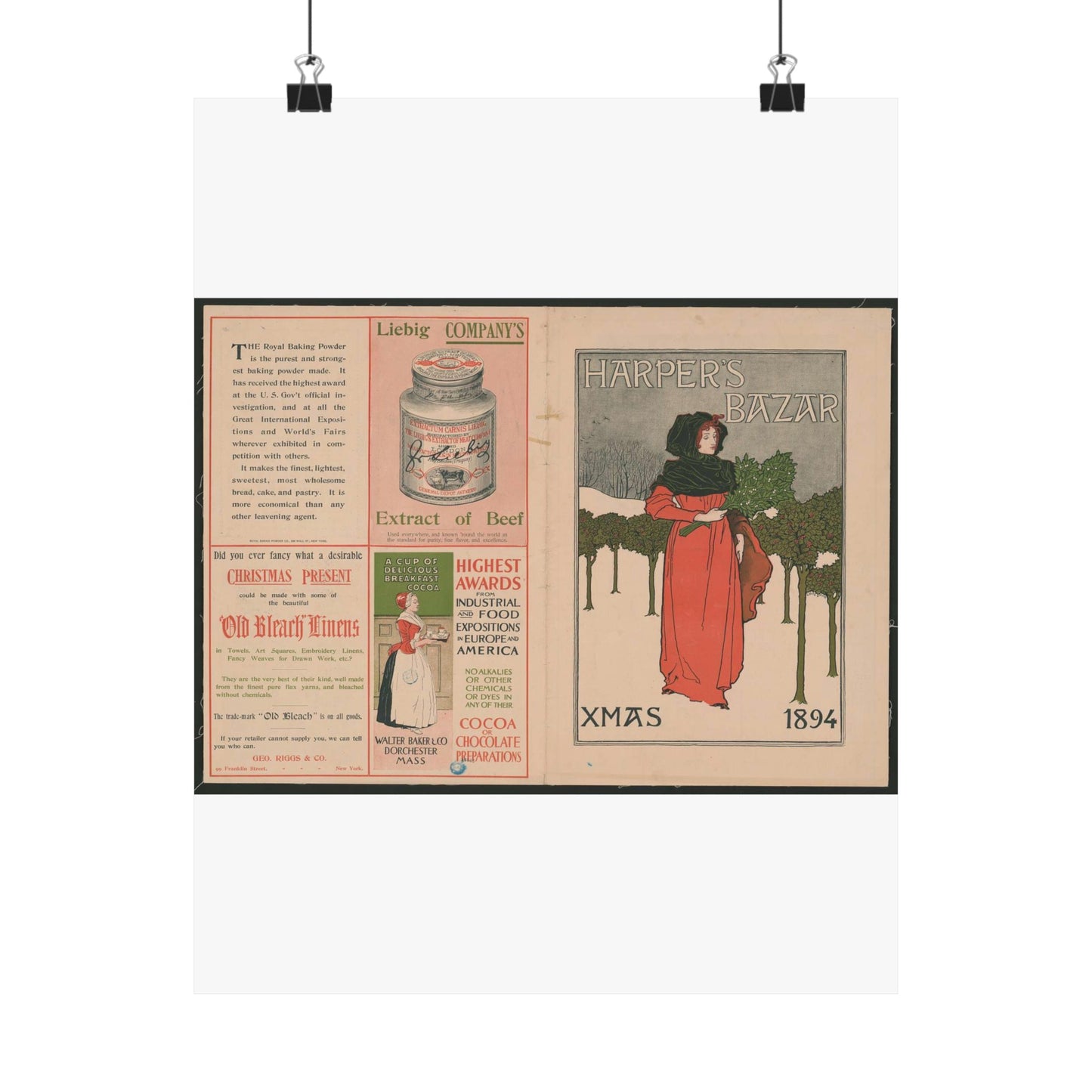 Louis Rhead - Harper's Bazar, Xmas 1894 LCCN2015646920 High Quality Matte Wall Art Poster for Home, Office, Classroom