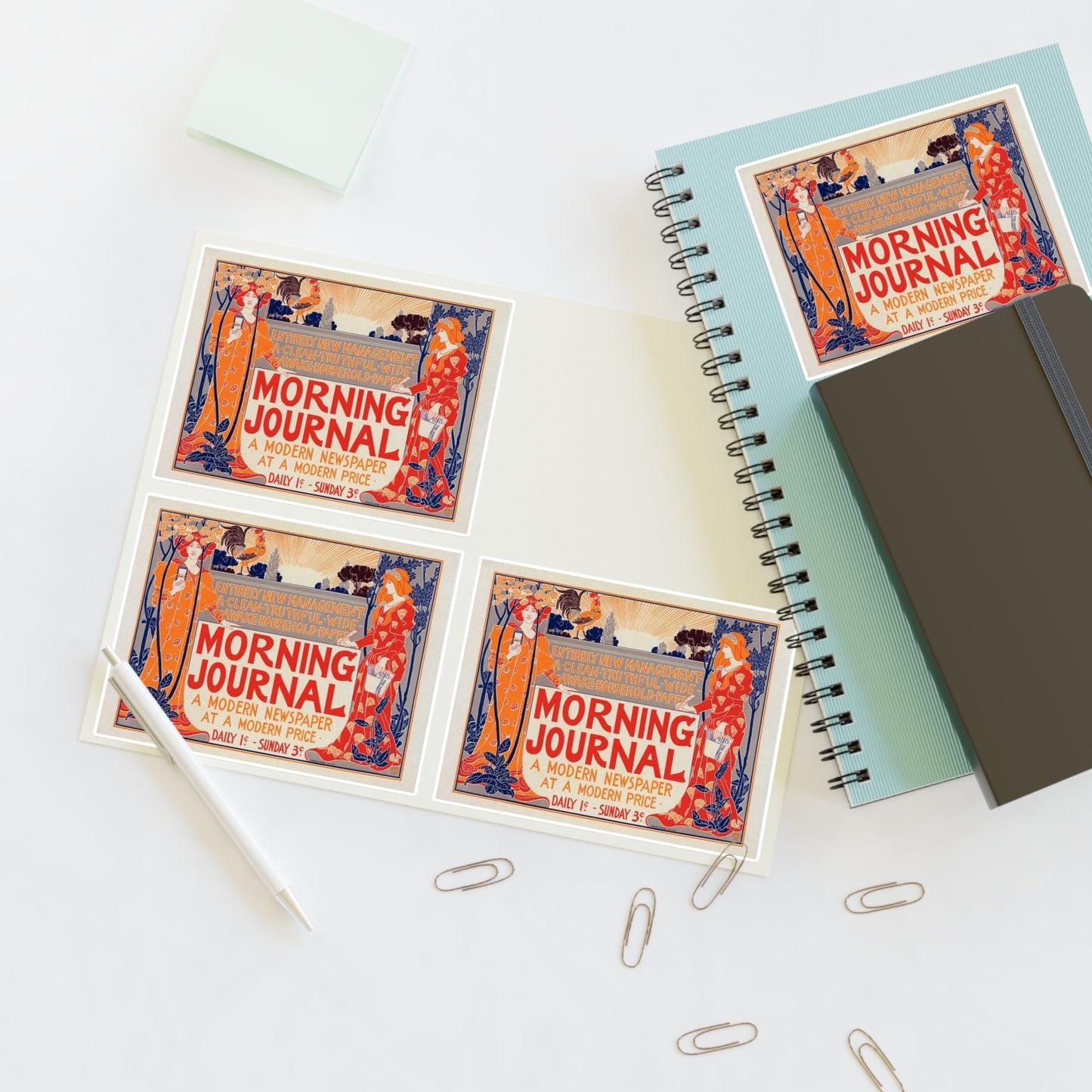 Louis Rhead - Affiche américaine pour le "Morning Journal". Laminated UV Protective Vinyl Stickers