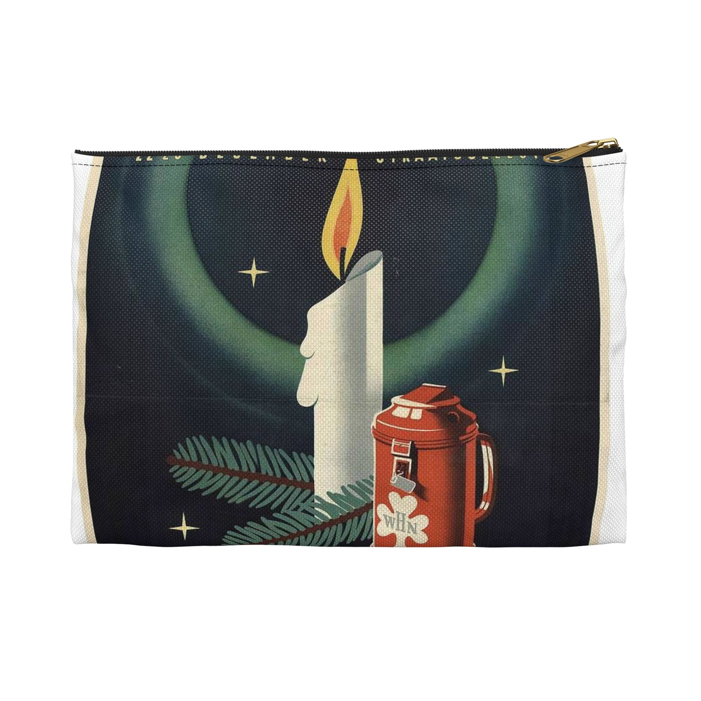 Poster Winterhulp Nederland collecte 22 en 23 december Large Organizer Pouch with Black Zipper