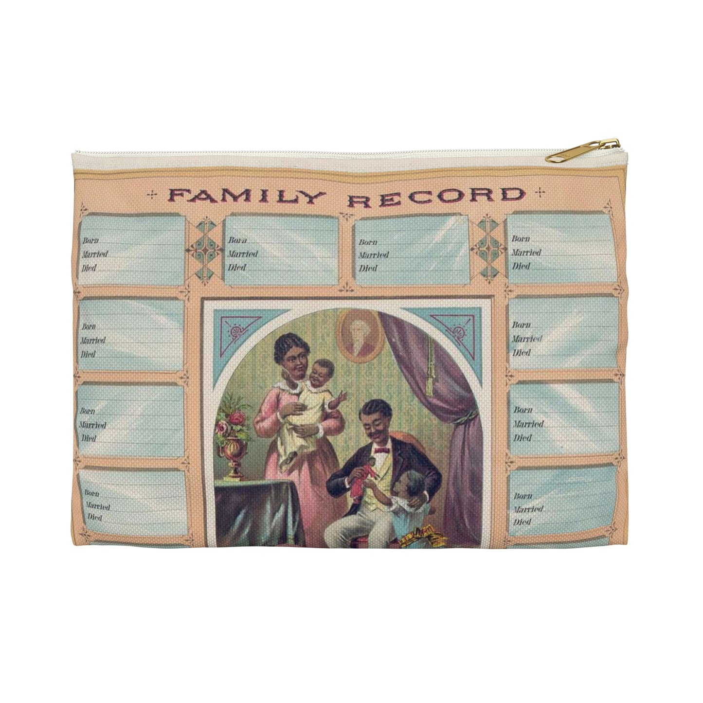 Family record. Before the war and since the war / Krebs Lithographing Company, Cincinnati. Large Organizer Pouch with Black Zipper