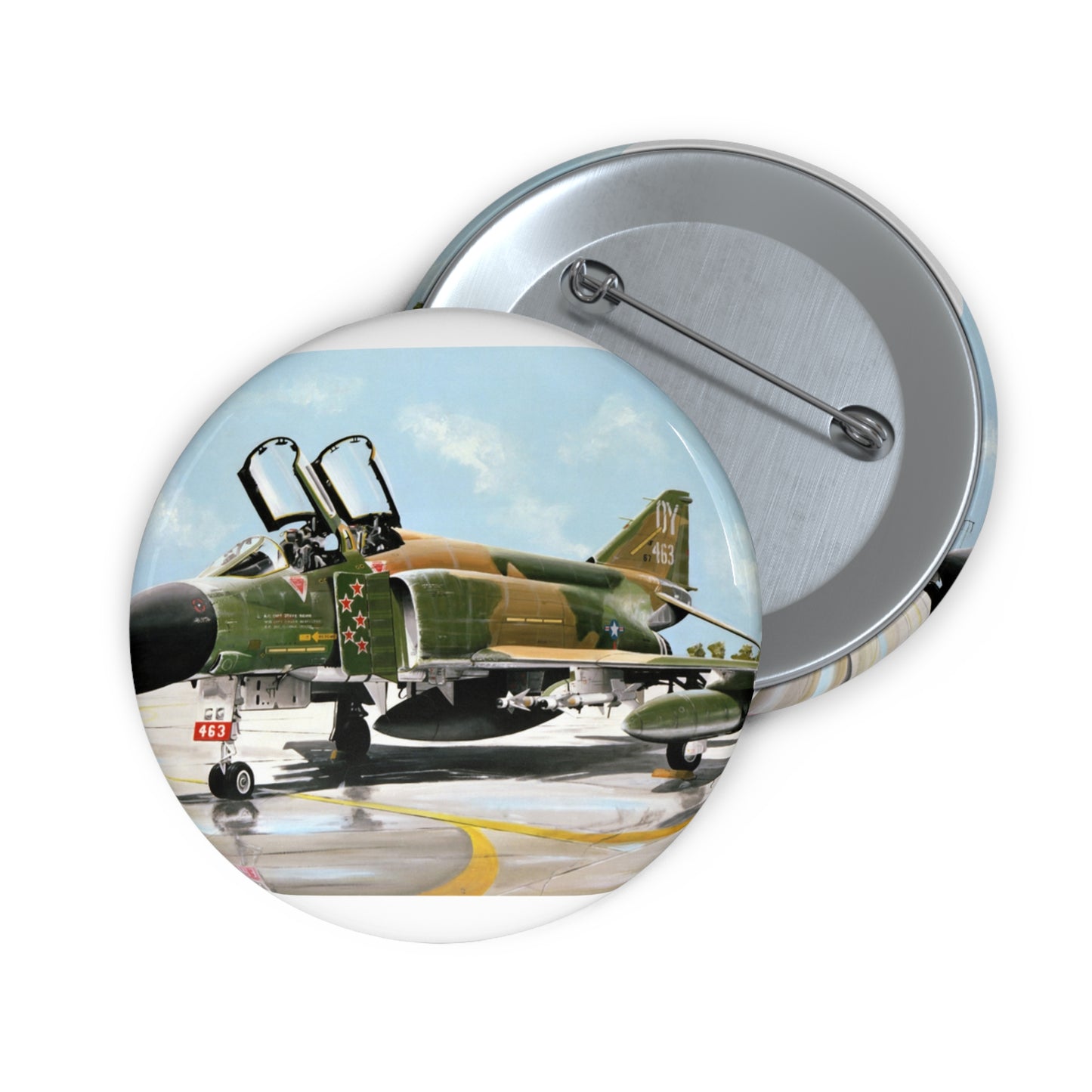 Artwork: "Splash Five" Artist: Paul Jones Pin Buttons with Crisp Design