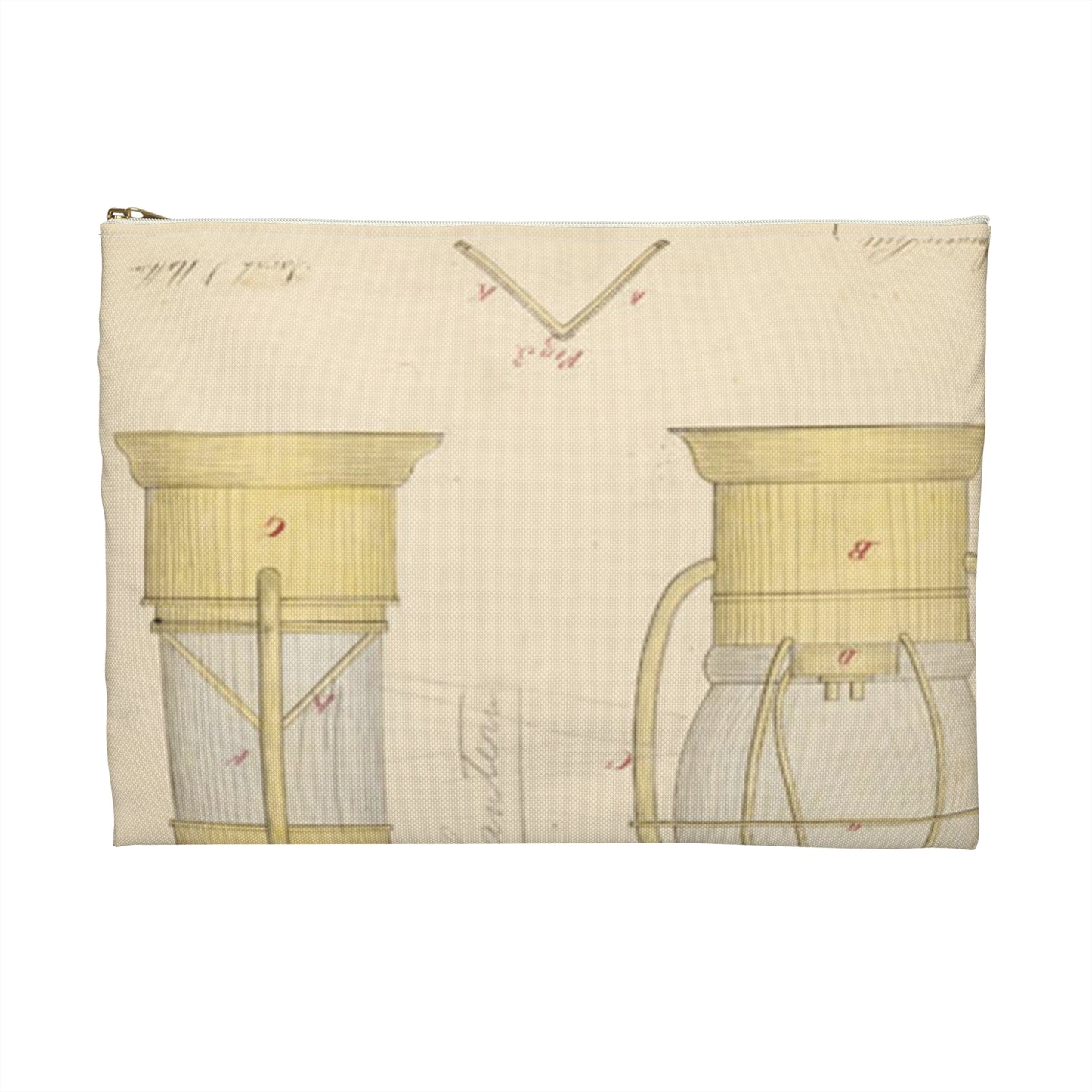 Patent drawing - Drawing of Submarine Telescope Public domain image Large Organizer Pouch with Black Zipper