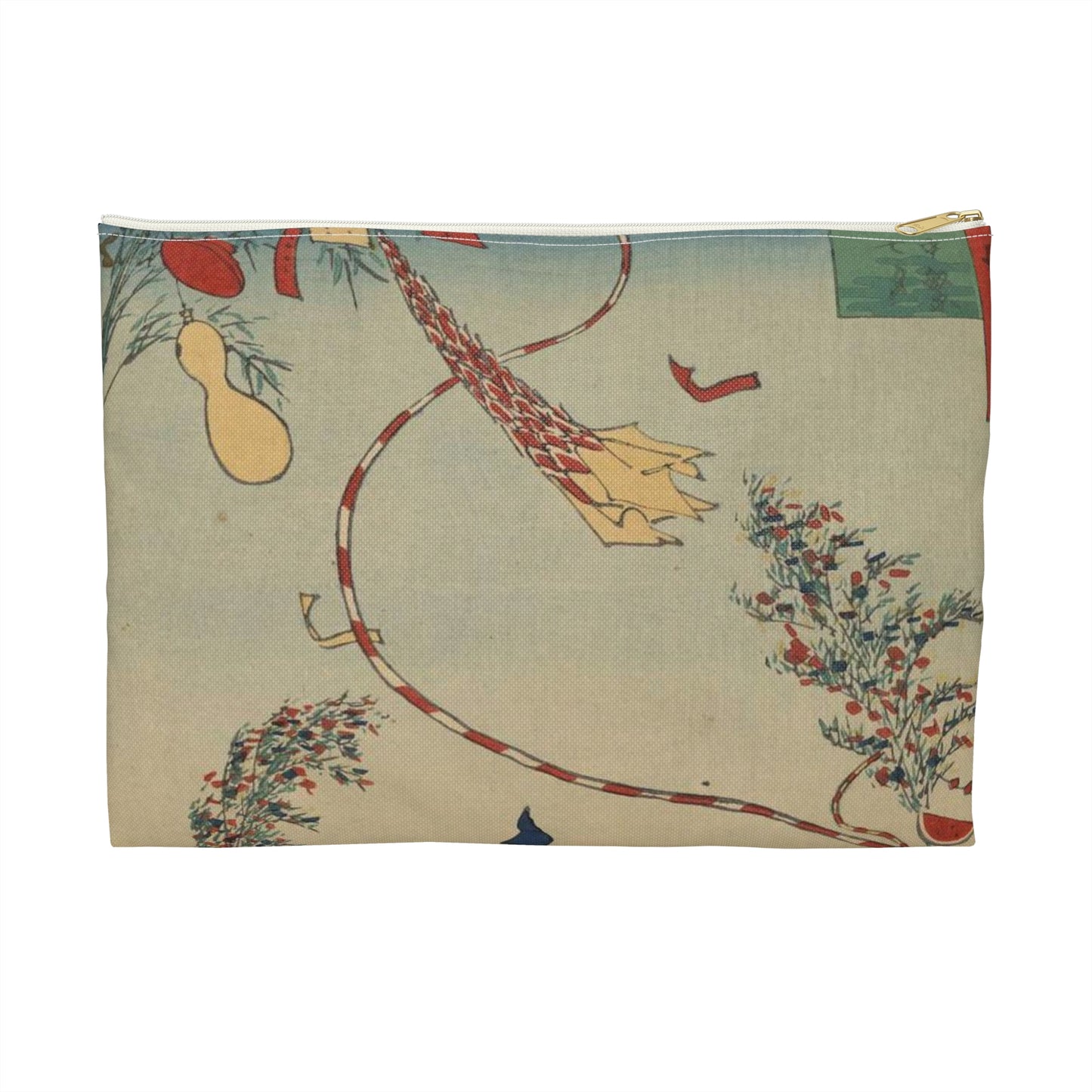 Gajō icchō, Ando Hiroshige - Public domain portrait drawing Large Organizer Pouch with Black Zipper