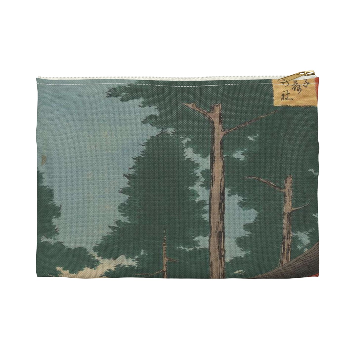 Gajō icchō, Andō Hiroshige - Public domain portrait drawing Large Organizer Pouch with Black Zipper