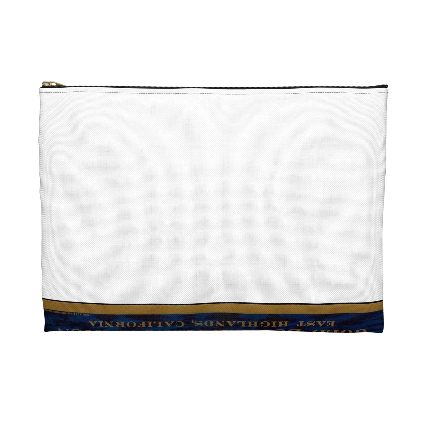 Greenspot Brand: Gold Buckle Association, East Highlands, California Large Organizer Pouch with Black Zipper