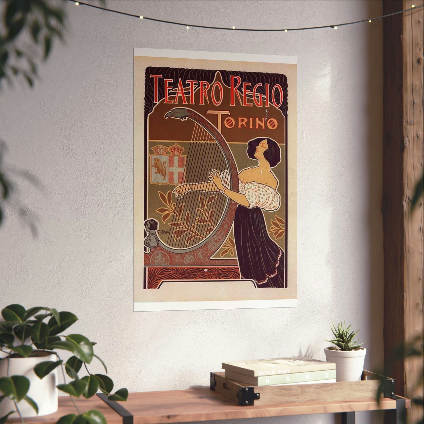 Affiche italienne pour le "Théâtre royal de Turin" High Quality Matte Wall Art Poster for Home, Office, Classroom