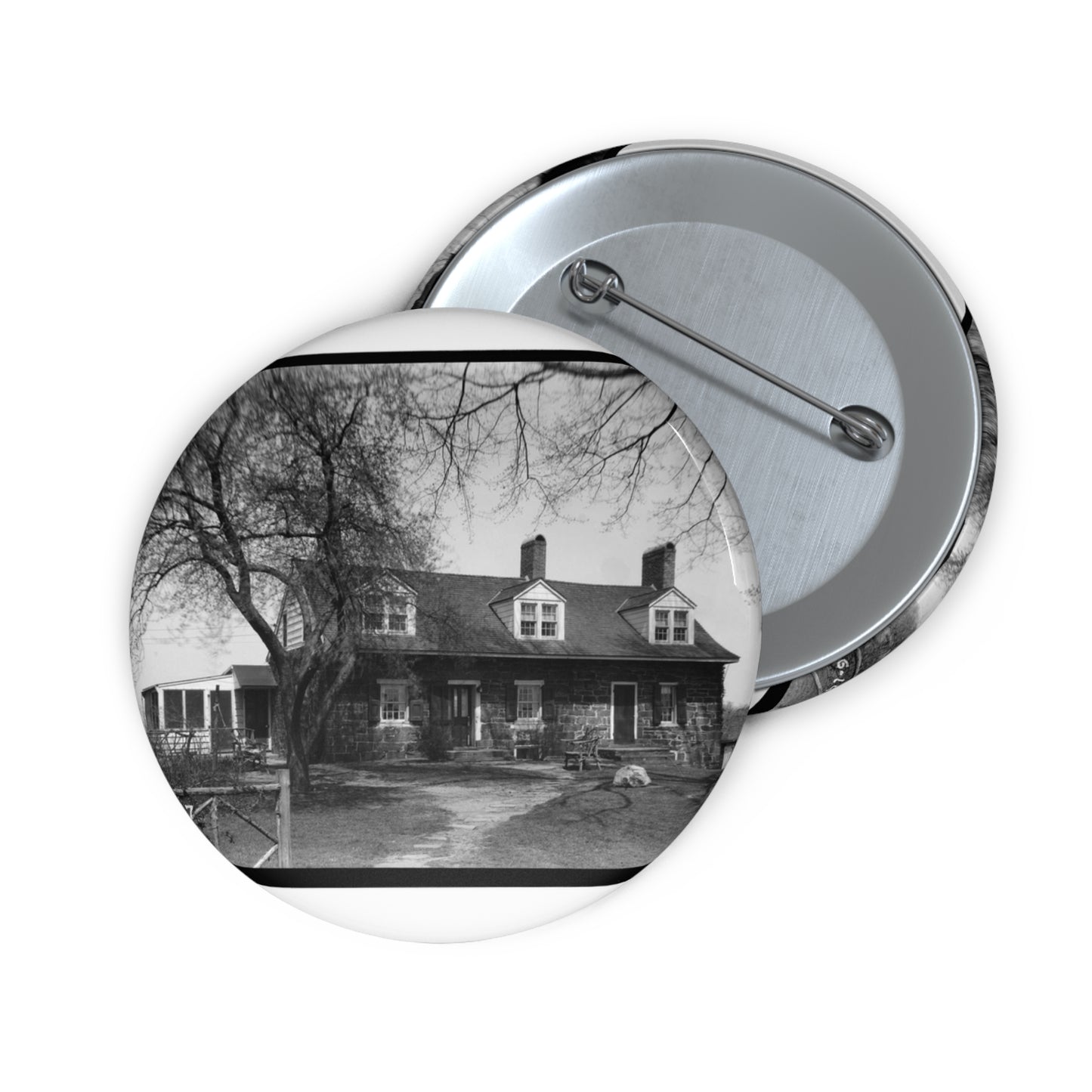Simon Van Duyne House, Maple Lane & Hook Mountain Road, Pine Brook, Morris County, NJ Pin Buttons with Crisp Design