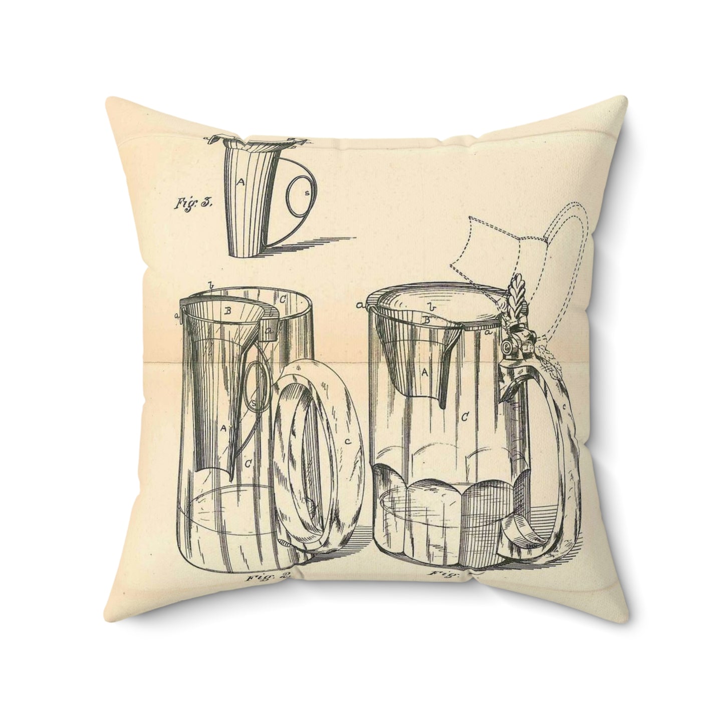 Patent Case File No. 220,155, Improvement in Drinking Cup Attachments, Inventor William C. King - DPLA - bc0fd11a4280e0c69e0eee5ff25aea78 (page 19) Decorative Accent Square Pillow