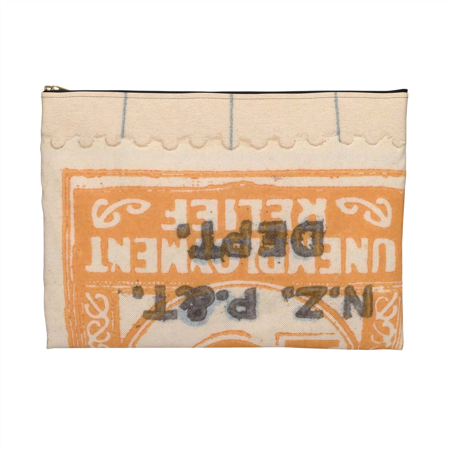 Ten penny Unemployment Relief stamp overprinted 'Specimen' Large Organizer Pouch with Black Zipper
