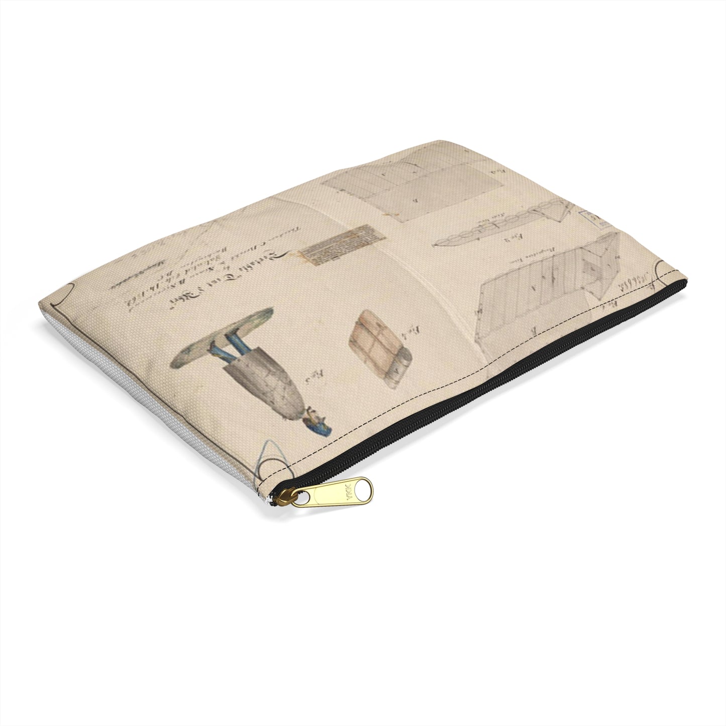 Patent drawing - Drawing of Portable Tent and Abri Public domain image Large Organizer Pouch with Black Zipper